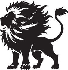 Lion beast silhouette logo illustration design art