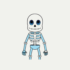 Fototapeta premium Cartoon Skeleton icon vector for web and mobile app isolated on a white background