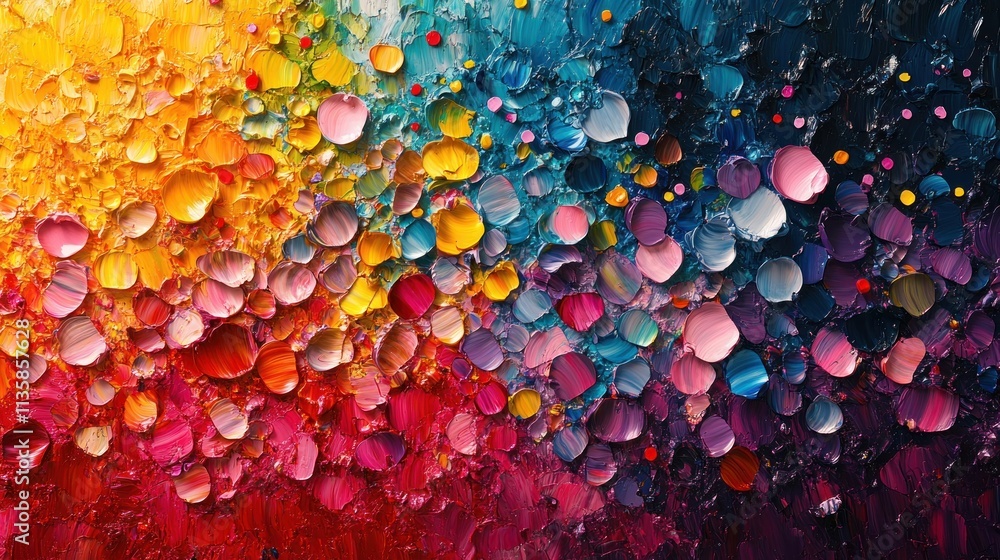 Aufkleber A vibrant abstract artwork featuring colorful paint blobs in a harmonious gradient.