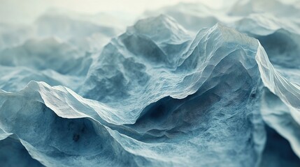 Obraz premium Abstract Blue Mountain Landscape: Textured Hills and Peaks