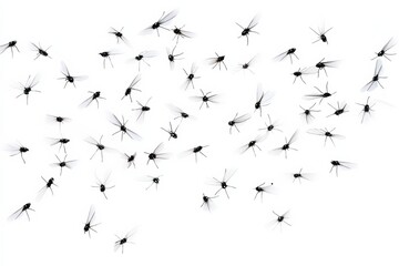 Obraz premium High-resolution image of mosquitoes soaring through open air.