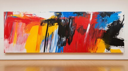 Abstract Colorful Oil Painting Canvas Art Red Yellow Blue Black White