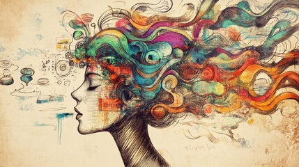 A creative mind map exploring the relationship between thoughts and actions