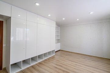 standard room interior apartment. view kind of decor home decoration in hostel house for sale. empty room renovated