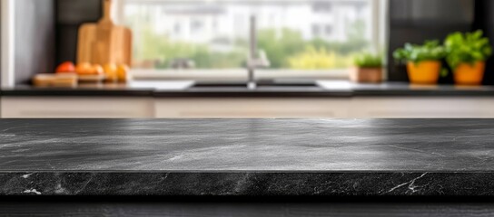 The luxurious allure of black marble countertops in modern kitchens.