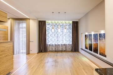 standard room interior apartment. view kind of decor home decoration in hostel house for sale. empty room renovated