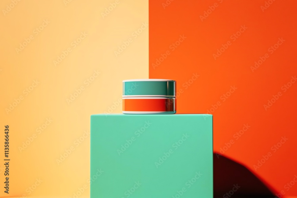 Poster modern geometric shapes create a vibrant visual contrast in this colorful composition.