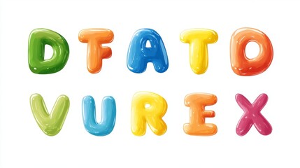 Naklejka premium Playful alphabet letters in colorful design