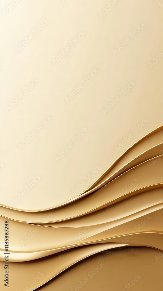 Poster soft gold gradient creating a serene transition, minimalist white canvas for text placement.