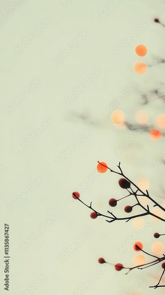 Poster soft bokeh in red and gold hues gradually transition into a pure white backdrop, allowing for a mini