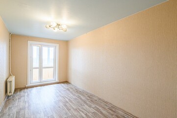 Fototapeta premium standard room interior apartment. view kind of decor home decoration in hostel house for sale. empty room renovated