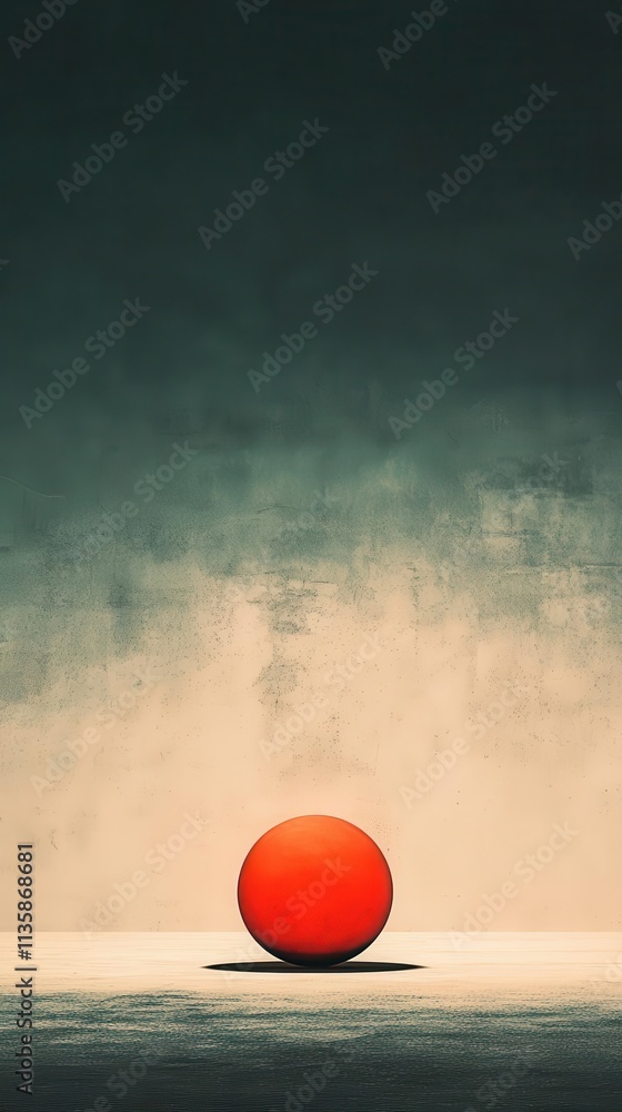 Poster golden glow emanating from a translucent red sphere, ample space for text placement.