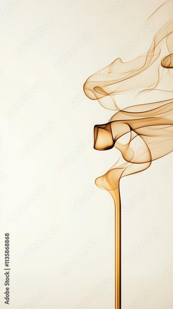 Aufkleber flowing golden lines intersecting softly, contrasted against a white backdrop, leaving ample space f