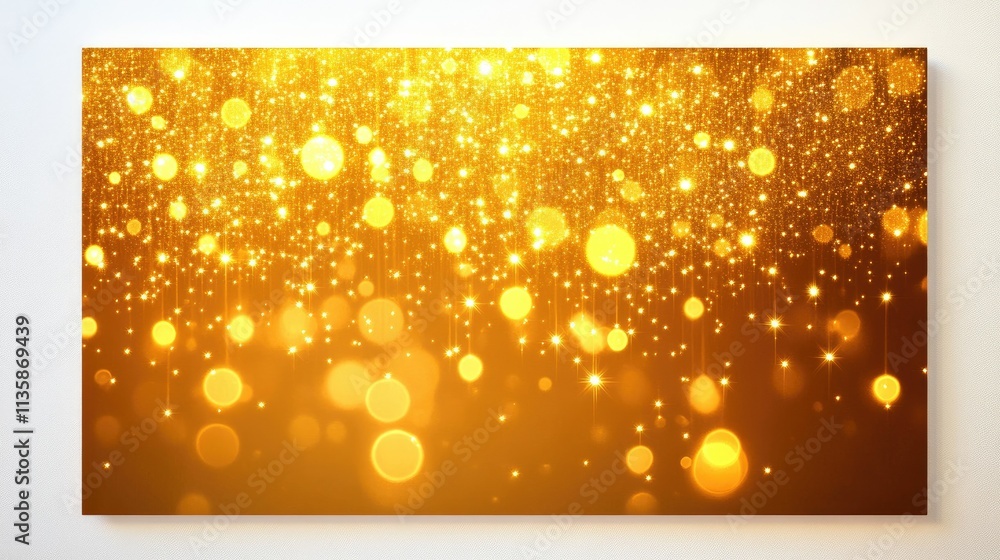 Poster shimmering gold background with soft bokeh effect suitable for festive designs, celebrations, and cr