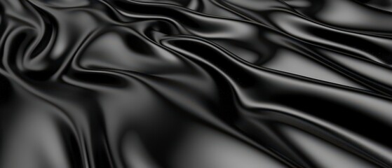 Obraz premium Elegant Black Silk Drape Luxury Fabric Texture Background