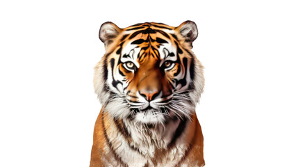 Obraz premium A portrait of tiger isolated on a white transparent background