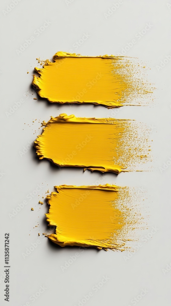Poster diagonal sweep of golden paint strokes on a minimalist white background, ready for text to fill the 