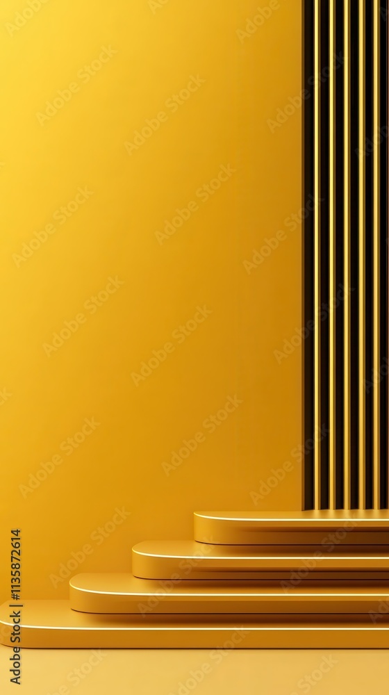 Poster an abstract diagonal stripe in metallic gold adds a touch of elegance to the minimalist white space 