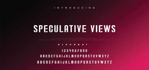 Creative font. Modern abstract digital tech font. Logo creative font, type, technology, movie, digital, music, movie. Fonts and illustration in vector format.