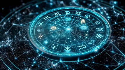 Mystical Astrology Wheel  Zodiac Signs  Cosmic Energy  Horoscope  Celestial  Universe  Sta