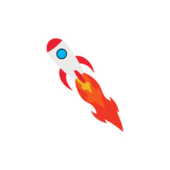 Flying rocket vector illustration