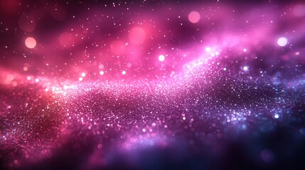 Obraz premium A vibrant cosmic scene filled with stars and nebula-like patterns in pink and purple hues.