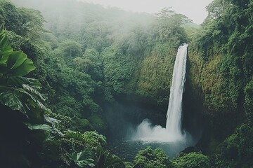waterfall photography session in jungle setting with participants experimenting with long exposure to capture flow