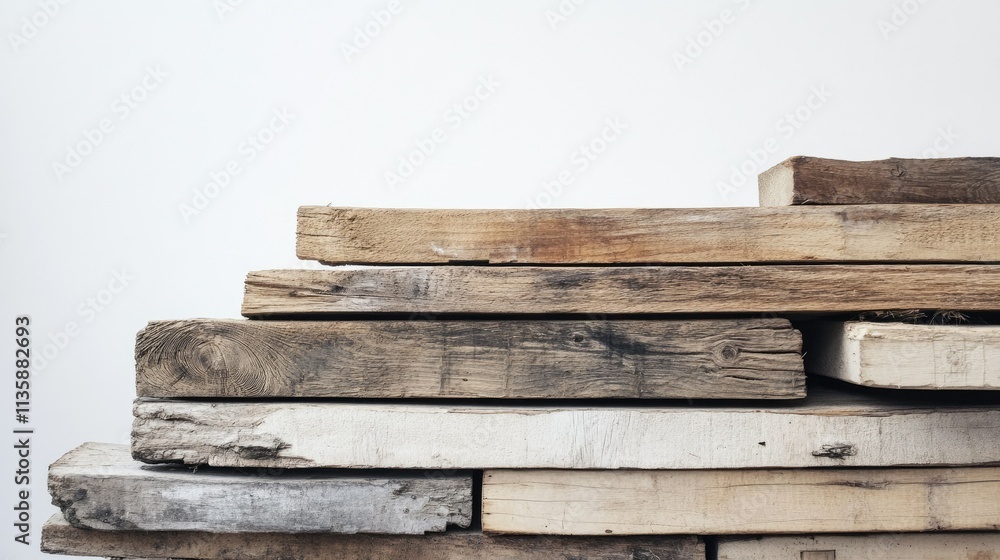Poster stacked rustic wooden planks as a background for creative projects showing natural texture and warmt
