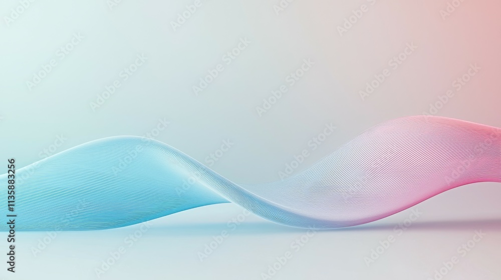 Poster a soft wave of gradient colors blending from blue to pink, creating a serene abstract design.