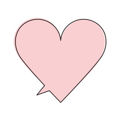 シンプルなハートのフキダシイラスト