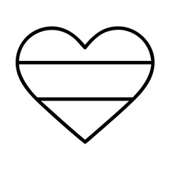 heart with pan african colors icon, juneteenth line art, juneteenth icon - simple black line art icon of heart with pan african colors, symbolizing juneteenth celebrations. juneteenth vector art.