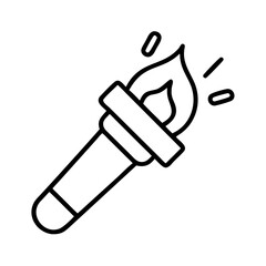 Obraz premium torch symbolizing hope icon, juneteenth line art, juneteenth icon - simple black line art icon of torch symbolizing hope, symbolizing juneteenth celebrations. juneteenth vector art.