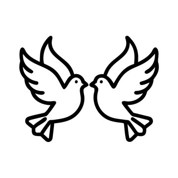 doves symbolizing peace icon, juneteenth line art, juneteenth icon - simple black line art icon of doves symbolizing peace, symbolizing juneteenth celebrations. juneteenth vector art.