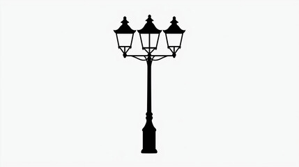 street lamp silhouette icon on white background