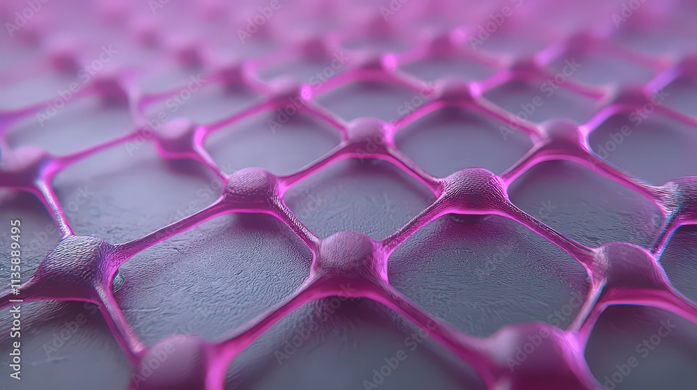 Aufkleber abstract pink neural network connection technology science background