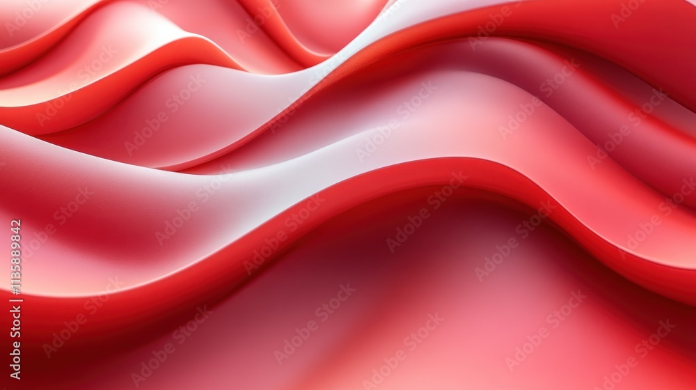 Poster abstract red waves creating a smooth, flowing texture.