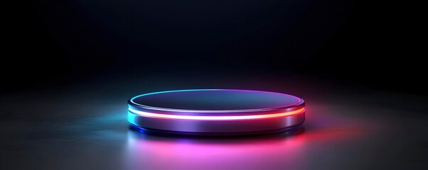 Futuristic Display Stand with Colorful Lighting