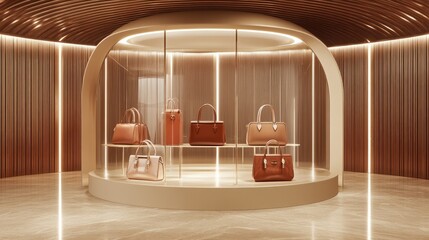 Luxurious Handbags Displayed In Elegant Modern Boutique