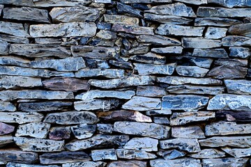 Background, texture wall decorated with natural stone
