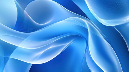 Obraz premium Abstract Blue Waves Flowing Design