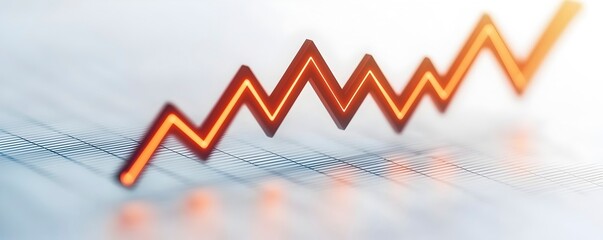 Naklejka premium Dynamic Growth Chart with Orange Zigzag Design
