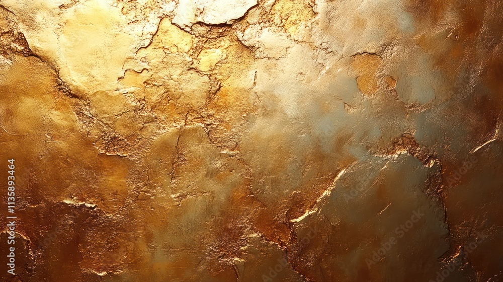 Poster Abstract textured surface with warm golden hues and intricate patterns.
