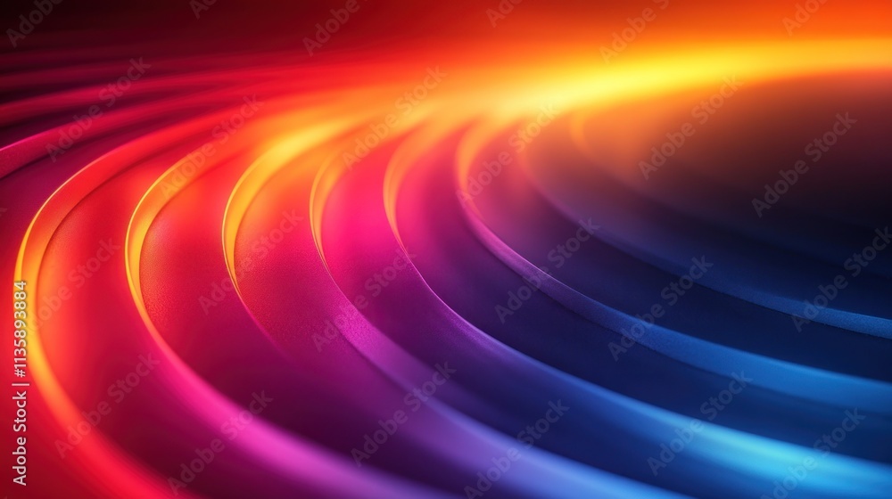 Aufkleber Abstract wave pattern with vibrant colors transitioning from purple to orange.