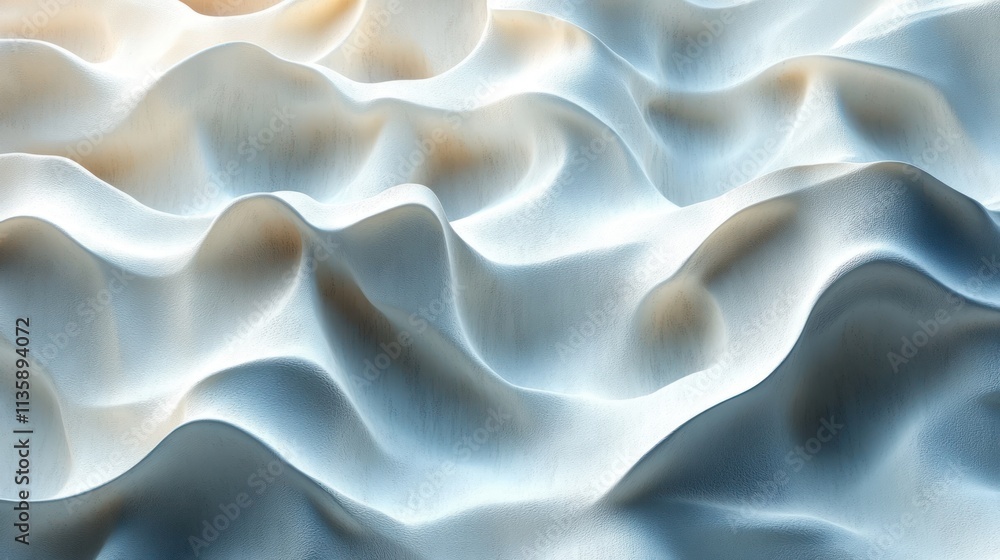 Poster abstract wave-like patterns in soft colors, creating a serene and fluid visual effect.