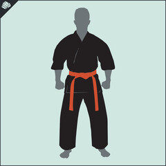 Martial art colored simbol design. Karate emblem.