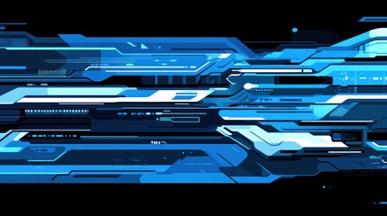 Blue, glowing, abstract, futuristic, technology lines.