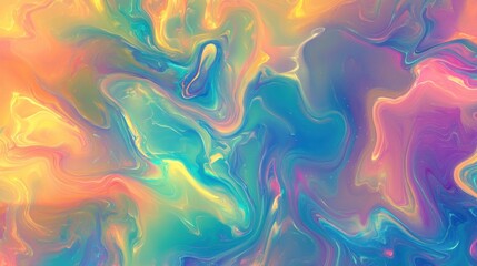 Abstract Swirling Pastel Paint Fluid Art Design