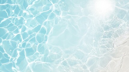 Obraz premium A serene view of clear water with gentle ripples and sunlight reflections.