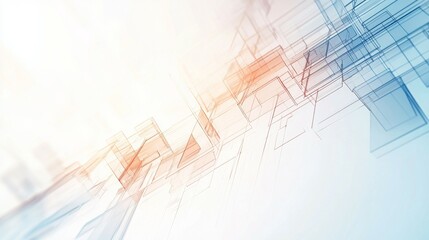 Obraz premium Abstract geometric design with soft colors and lines, suggesting depth and modernity.