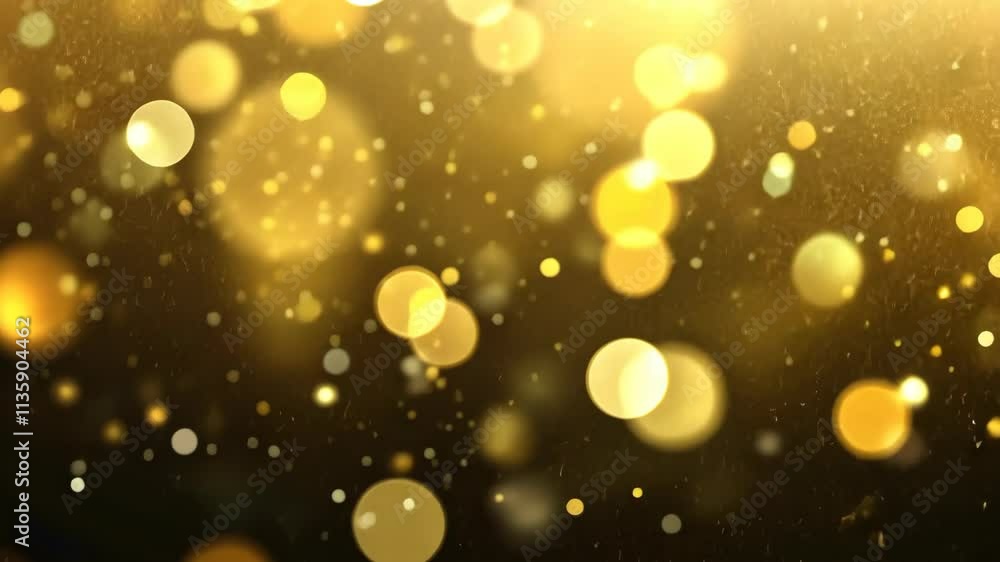 Poster glittering golden bokeh lights shimmering in a dark background create a festive and elegant atmosphe